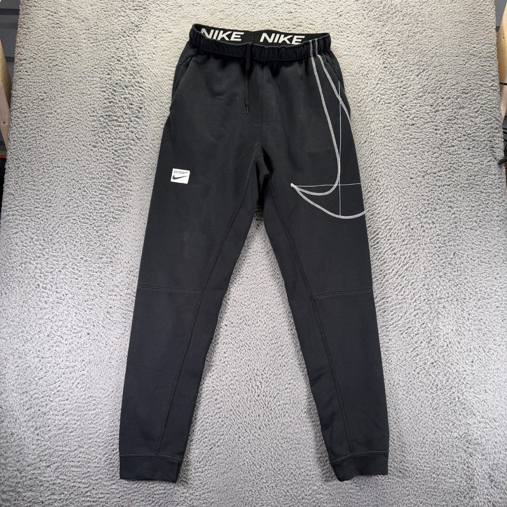 Vintage Nike Dri-Fit Pant Mens S Black Cotton Jogger Tapered Sport Performance